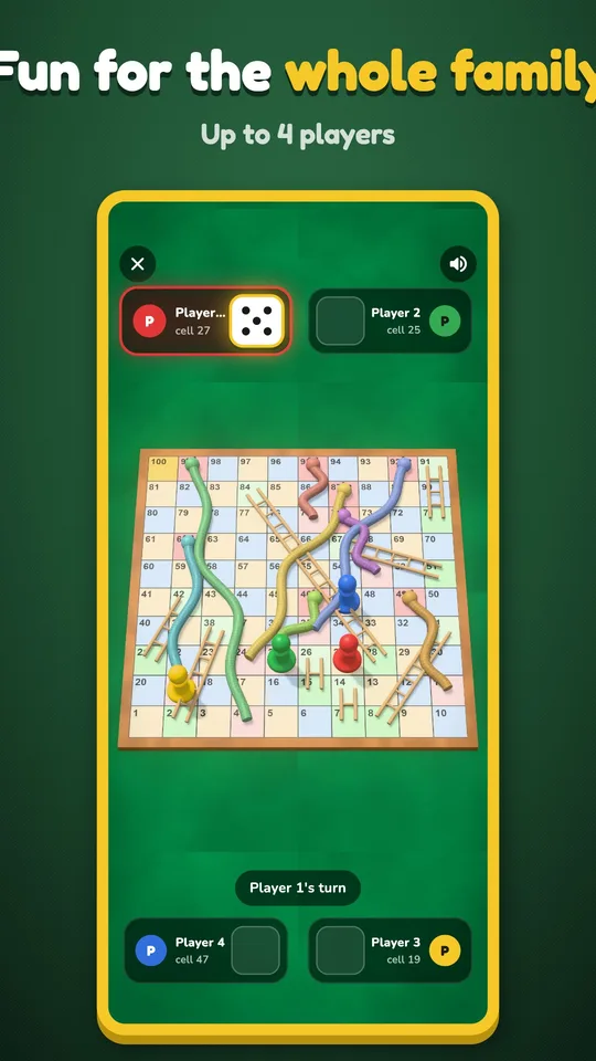 Snakes and Ladders board seen from directly above.
